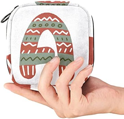Bolsa de armazenamento de guardanapos sanitários de oryuekan, bolsa menstrual bolsa portátil sanitária saco de armazenamento bolsa feminina bolsa de menstruação para meninas adolescentes mulheres mulheres, desenho animado de Natal uma carta