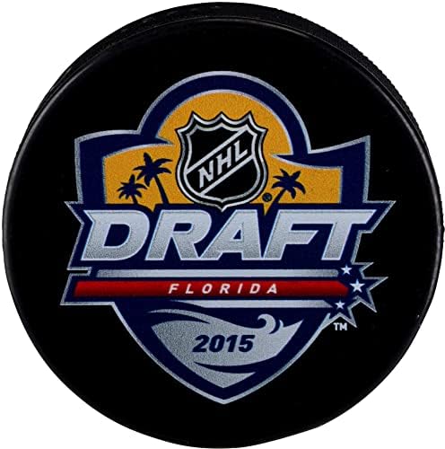 2015 NHL Draft não assinado logotipo Hockey Puck - Pucks não assinados