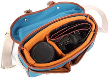 Sdewfg Canvas Photography Bolsa de ombro único DSLR Câmera Crossbody Messenger Bag com biliar interno