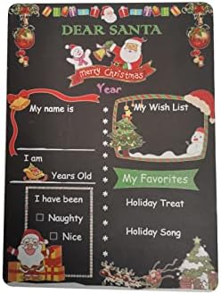 Calendário de contagem regressiva de Natal Lista de desejos de Natal Blackboard Sinal de dupla face Placa de madeira