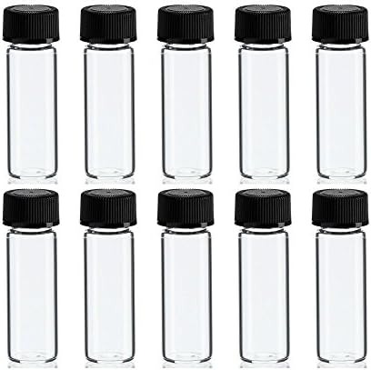 10 mini garrafas de frasco de vidro transparente Caps 1 3/4 de altura 1/8 oz Pumping Panning Prospecting
