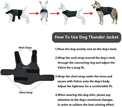 Jaqueta de Ansiedade de Dog Hchyey, colete calmante para cães para cães - camisa de cachorro