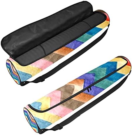 Rainbow Color Zigzag Linhas de ioga Bolsas de tapete de ioga Full-Zip Yoga para homens, Exercício de