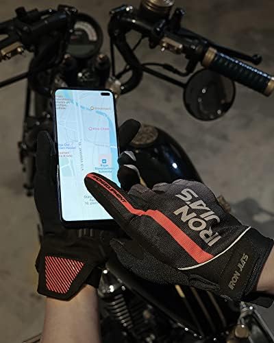 Luvas de motocicleta de Iron Jia para homens e mulheres - Mesh respirável de dedo completo luvas de corrida