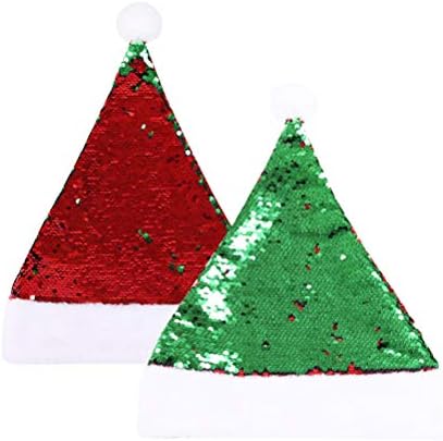 ABAODAM LECIN verde Santa Santa Paiillette Chapéus de Natal Chete de Moda Decorações Favoras Favoras