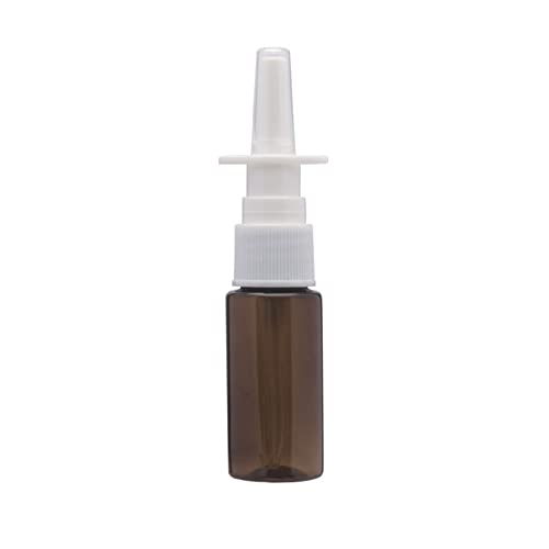 1pcs vazio de garrafas de spray nasal de plástico reabastecido pulverizador de bomba, marrom, 20 ml