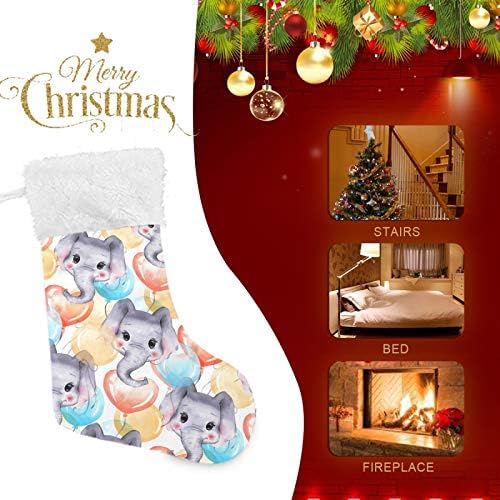 Alaza Christmas meias Elefantes e balões clássicos Classic personalizados grandes decorações de meias