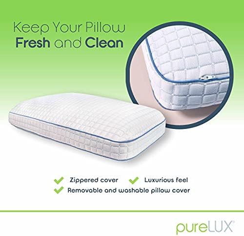 PureLux simplesmente fresco travesseiro moldado | Espuma de memória em gel | Espuma certipur-us | Almofado de resfriamento
