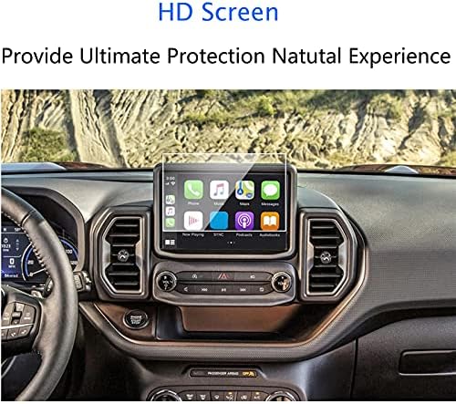 Protetor de tela HZJUYICN Compatível com 2021 Ford Bronco Sport 8 polegadas Centro de controle de controle, 9H