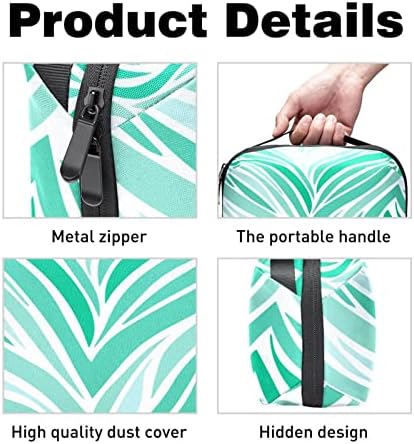 Green Leopard Stripe Makeup Bag Zipper Pouch Travel Organizador cosmético para mulheres e meninas