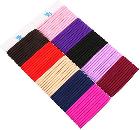 Cabelos elásticos de H&S para cabelos grossos e encaracolados - 100pcs x 4mm - cabelos multicoloridos