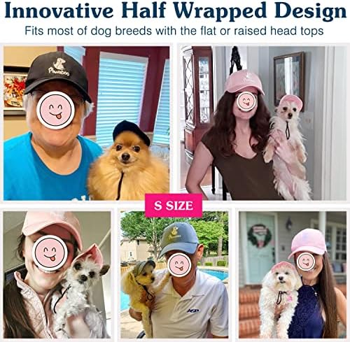 PAWABOO 2PC Proprietário e conjunto de chapéus de cachorro, conjunto de boné de beisebol da mãe/pai de Pet,