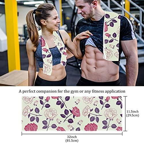 Vintage Pink Flower Sports Satur Toalha 2 Pacote Microfiber Towels Sports Sports Fitness Workout absorvente