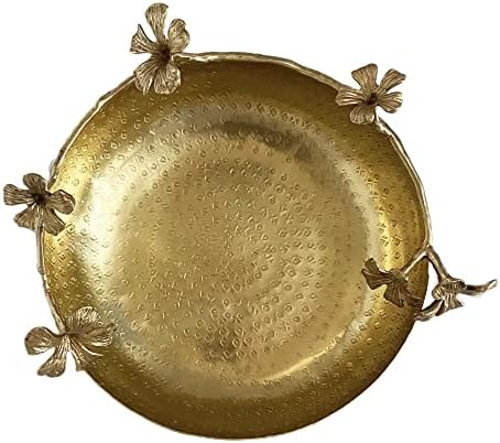 Kalarambh Brass Urli Bowl com cinco design de flores para o escritório em casa Mandir Temple Pooja puja decorativa