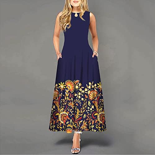 Moda de primavera para mulheres 2023, impressão casual feminina Big Bainha Dress Wave Roul