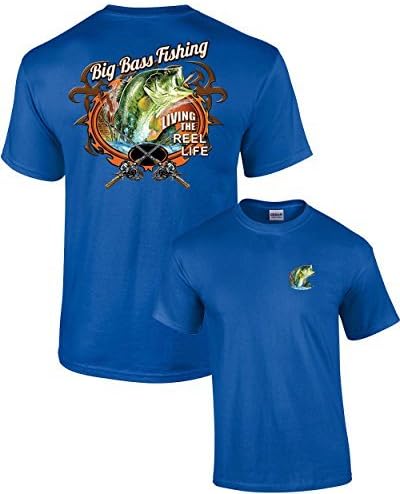 Big Bass Fishing T-Shirt Fisherman ao ar livre de peixe esportivo esportivo