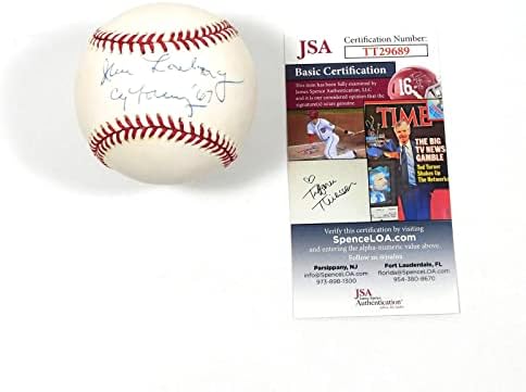 Jim Lonborg assinou o OMLB Baseball com inscrição Cy Young 67 JSA Auto DA046388 - bolas de beisebol