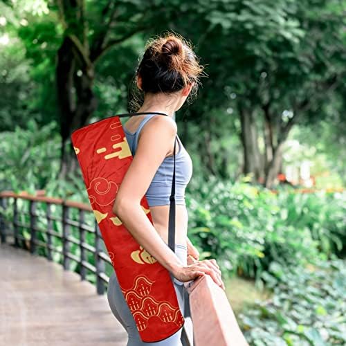 Feliz Ano Novo Chinês Sacos de Mat Yoga Full-Zip Yoga Carry Saco para homens, Exercício portador de tapete