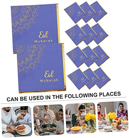 Aboofan 32pcs papel colorido dispensável Happy Beverage Tissues Mubarak Classic Ramadan Festival
