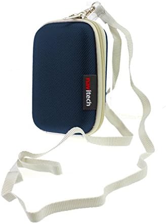 Capa de fone de ouvido com proteção rígida azul da Navitech compatível com o Audio Technica Sound Reality ATH-CKR90IS