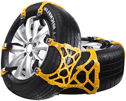 Correntes de neve de carro BBGS, 6pcs Anti -deslizamento de tiras de pneus de emergência ajustáveis,