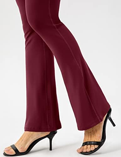 Calças de ioga de bootcut femininas de Lavento - Leggings de crossover Flaze para mulheres