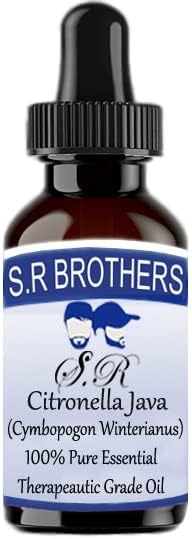 S.R Brothers Citronella Java puro e natural de óleo de grau essencial de grau essencial com