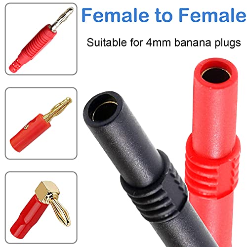 DKARDU 10 PCS 4mm Banana Plug Couplador fêmea a fêmea Isolada Banana Socket Jack Connector para Adaptadora