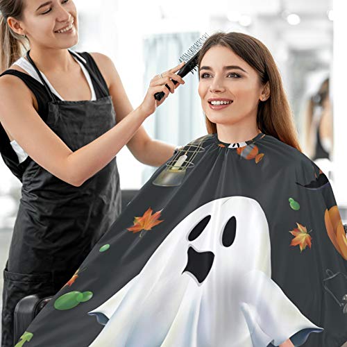 Cabo de barbeiro profissional e avental de barba 2 em 1- Cabina de cabelo de Halloween Ghost Halloween com 2 xícaras