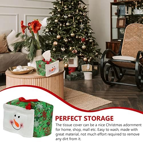 Kisangel Car Decor Decoration Caixa de lenços de lenços de lenço de Natal, tecido de caixa retangular para