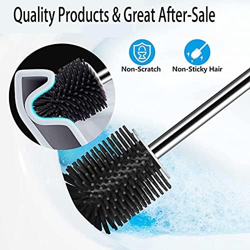 Escovas de vaso sanitário e suportes definir escovas de limpeza de vaso sanitário mole silicone pincel com