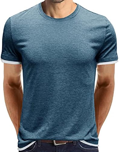 Camiseta masculina manga curta de manga curta pescoço slim fit camise