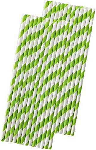 Perlúcias de papel de faixa - Lime Green White - Festa de aniversário de Natal - 7,75 polegadas - pacote