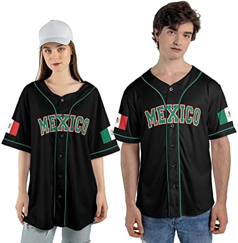 Jersey de beisebol do Eagle México, Jersey de México Bandeira Baseball Jersey para homens, Mulheres S_5XL