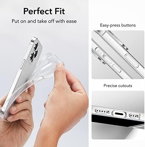 Caso claro de ESR compatíveis com o caso do iPhone 14 Pro, capa de silicone fino à prova de choque, capa de telefone