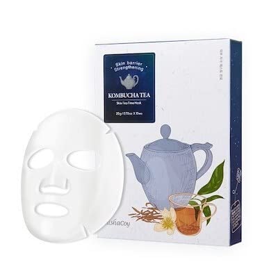 Elishacoy Skin Tea Time Mask 12 Combo Pack - 3 Tipo de tratamento de folha facial da pele, cuidados com