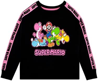 Super Mario Girls Gaming Sweatshirt Crop Courped Manga Sweater para crianças