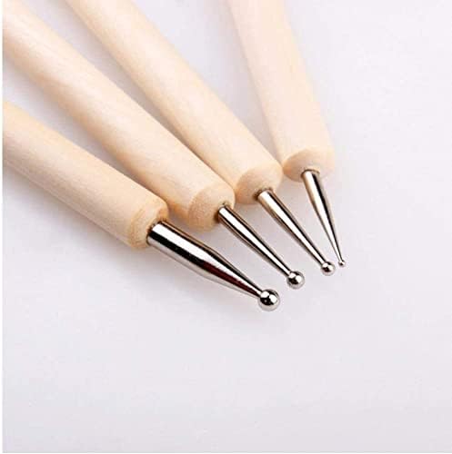 4pcs / conjunto de ferramentas de madeira 4 caneta de bola polímero de argila ferramentas de modelagem de cerâmica