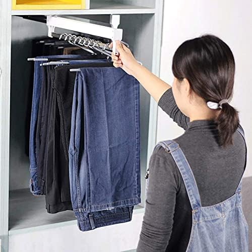 Caixa de roupas Pull Rack de 30-60 cm de calça, travável para cabide de roupas de roupa de alumínio para roupas