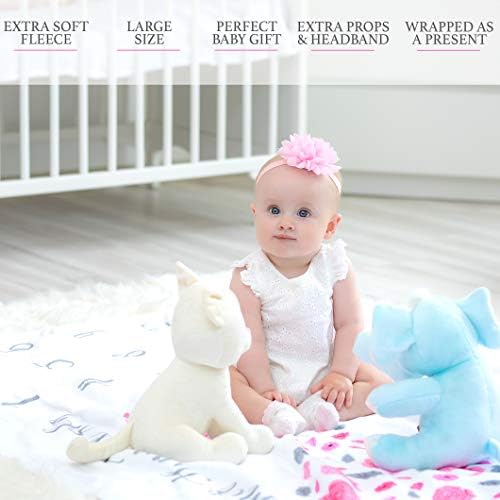 Sophia & Nikolas Baby Monthly Milestone Blanket | Inclui grinalda floral e faixa para a cabeça |
