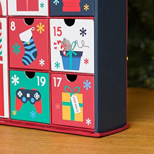 Luck and Luck DIY Advento Calendar Árvore Design Papai Noel, Mini gavetas de árvore de Natal Craft, caixas de