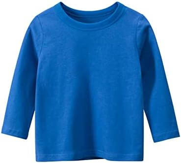 Criança infantil meninos de manga longa camiseta básica camiseta casual camiseta sólida tops casuais de cor