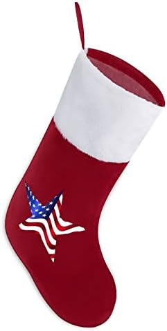 A bandeira dos EUA estrela as meias de Natal do Patriot Pride, com decorações penduradas no Natal para férias
