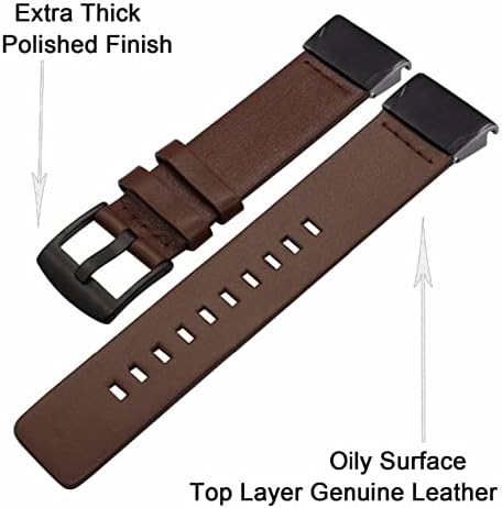 KGDHB 26 22 20mm Sport Sport Leather Band Strap Bracelet Rapleling para Garmin Fenix ​​6x 6 6s Pro 5x 5s