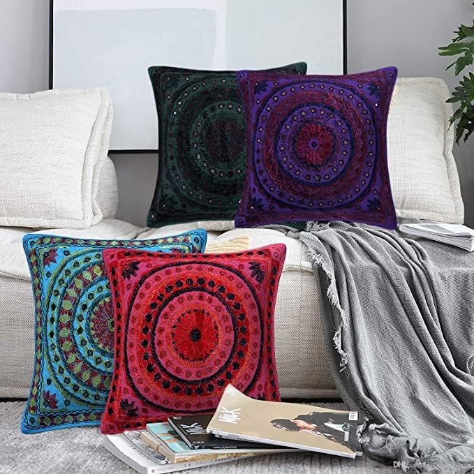 Conjunto de exportação de 10-16x16 polegadas Design de elefantes Banarsi tecido de seda indiano Casada decorativa