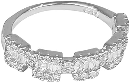 2023 Novos anéis de casamento de prata para mulheres Cadeia de prata Cadeia de strinstone anel de