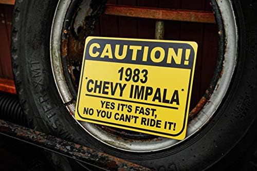 1983 83 Chevy Impala Cuidado Sinal rápido do carro, sinal de novidade de metal, decoração de parede de caverna