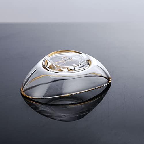 Placa de molho de vidro em forma de barco genigw prato de mergulho de borda dourada mini molho de molho