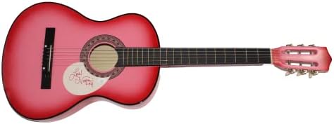 Naomi Judd assinou autógrafo em tamanho grande guitarra acústico rosa b w/ james spence autenticação