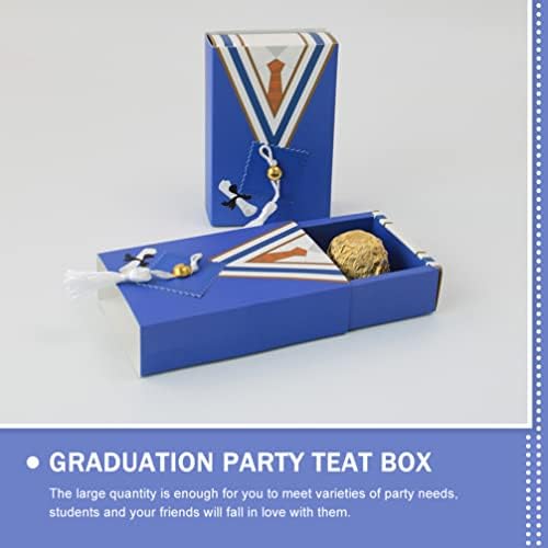 AMOSFUN 25pcs A graduação favorece caixas com tassels de gaveta de papel box de graduação em forma de graduação